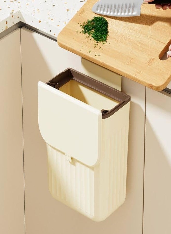 KPTON سلة مهملات بلاستيكية معلقة من KPTON للمطبخ بغطاء مزدوج الجوانب، صندوق تخزين يُثبت على باب خزانة المطبخ، صندوق نفايات موفر للمساحة للاستخدام في المطبخ والحمام - ألوان متعددة - Image 1